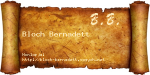 Bloch Bernadett névjegykártya